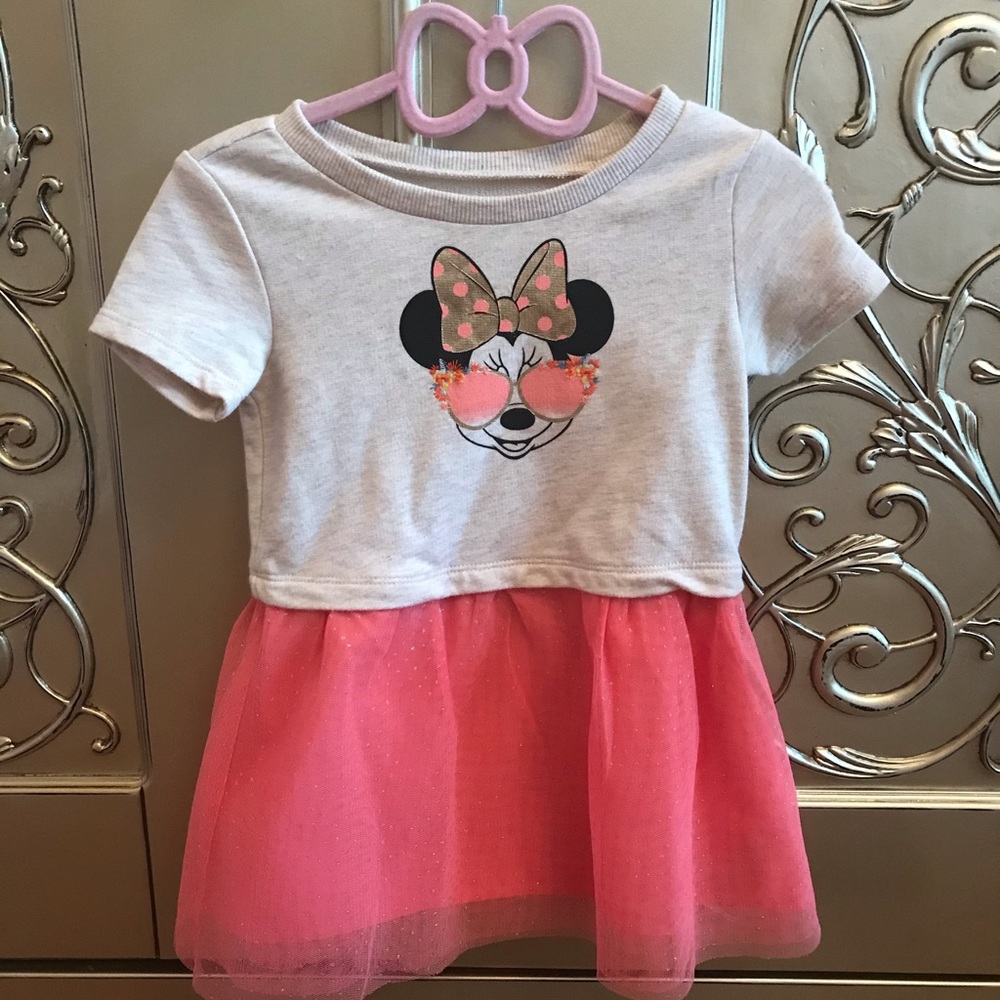 Disney Minnie Mouse Dress with Glitter Tulle Skirt